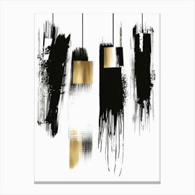 Abstract Black And Gold Print Canvas Print