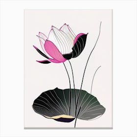American Lotus Abstract Line Drawing 1 Canvas Print