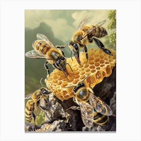 Leafcutter Bee Storybook Illustration 12 Canvas Print