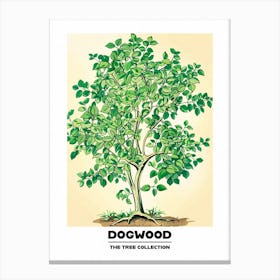 Dogwood Tree Storybook Illustration 3 Poster Canvas Print
