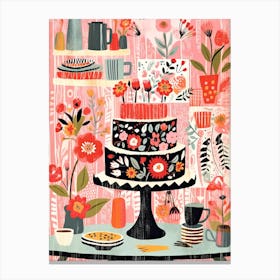 Birthday Cake Illustration 7 Canvas Print