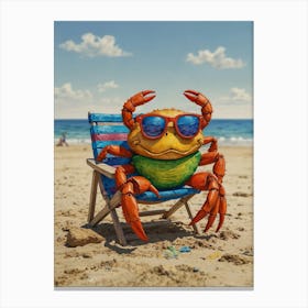 Crab On The Beach 5 Canvas Print