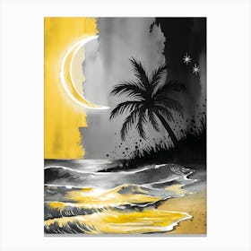 Beach At Night Canvas Print