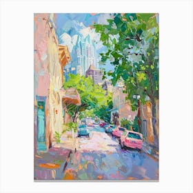 Rainey Street Historic District Austin Texas Oil Painting 1 Canvas Print