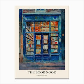 Amsterdam Book Nook Bookshop 1 Poster Canvas Print