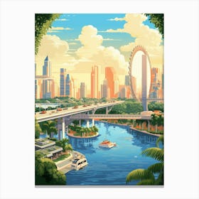 Singapore Pixel Art 2 Canvas Print