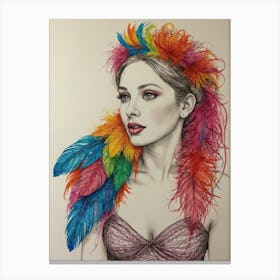 Rainbow Feathers Canvas Print