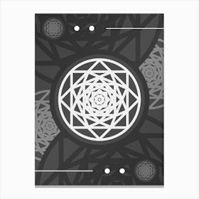 Abstract Geometric Glyph Array in White and Gray n.0085 Canvas Print