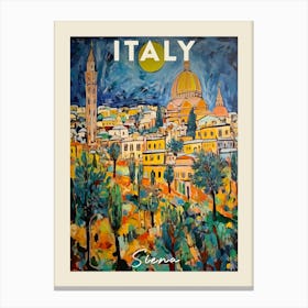 Siena Italy 2 Fauvist Painting Travel Poster Canvas Print