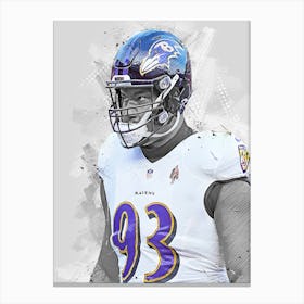 Calais Campbell Baltimore Ravens Canvas Print