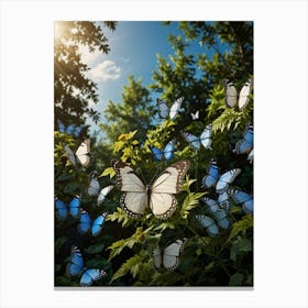 Butterflies In The Forest Canvas Print