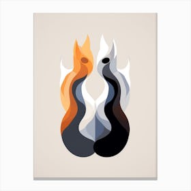 Fox Minimalist Abstract 6 Canvas Print