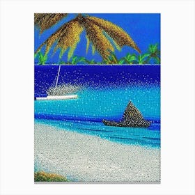 Cayman Islands Pointillism Style Tropical Destination Canvas Print