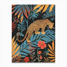 Leopard In The Jungle 45 Canvas Print