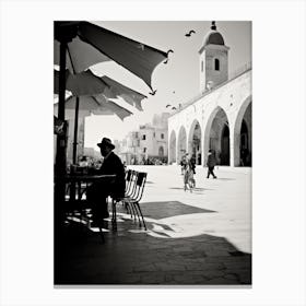 Haifa, Israel, Mediterranean Black And White Photography Analogue 2 Canvas Print