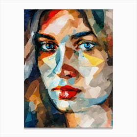 Watercolor Portrait Of A Woman Canvas Print