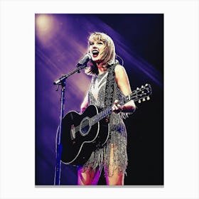 Superstars Of Taylor Swift In Purple Light Canvas Print