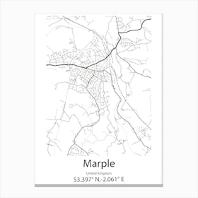 Marple,United Kingdom Minimalist Map Canvas Print