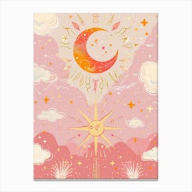 Moon And Stars 8 Canvas Print