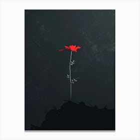 Single Red Flower 19 Canvas Print