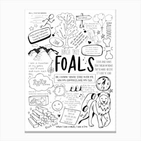 Foals Doodle Lyrics Canvas Print