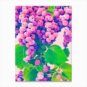 Boysenberry Risograph Retro Poster Fruit Canvas Print