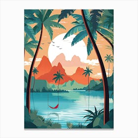Bora Bora French, Polynesia, Graphic Illustration 1 Canvas Print
