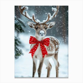 Deer In The Snow 5 Canvas Print