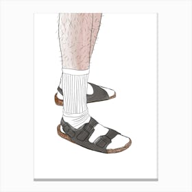 Sandals White Socks Canvas Print