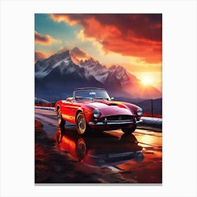 Classic Sports Car At Sunset Canvas Print