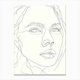 Portrait Of A Woman Hand Drawing Line Art 19 Canvas Print