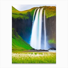 Skógafoss Waterfall, Iceland Majestic, Beautiful & Classic (1) Canvas Print