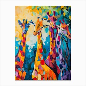 Geometric Pattern Of Giraffes 2 Canvas Print