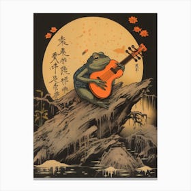 Frog Playing Guitar,  Matsumoto Hoji Inspired Japanese 1 Canvas Print