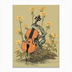 Cello Frog Illustration Canvas Print