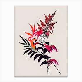 Poison Sumac Minimal Line Drawing 2 Canvas Print