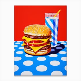 Hamburger Blue Checkerboard 1 Canvas Print