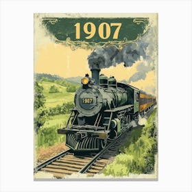 Aihrgdesign A Retro Poster Of A Powerful Steam Locomotive In 2 Stampe su tela