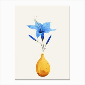 Blue Flower In A Vase 1 Canvas Print