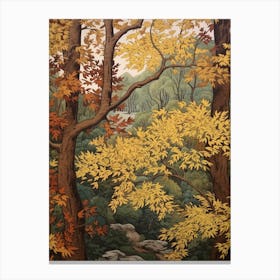 Yellow Birch 2 Vintage Autumn Tree Print  Canvas Print