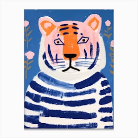 Playful Illustration Of Tiger For Kids Room 1 Canvas Print