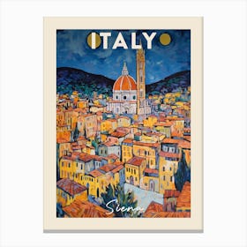 Siena Italy 4 Fauvist Painting Travel Poster Canvas Print