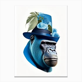 Gorilla In Bowler Hat Gorillas Decoupage 2 Canvas Print