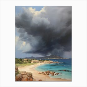 Sardinia beaches and thunderstorm. Canvas Print
