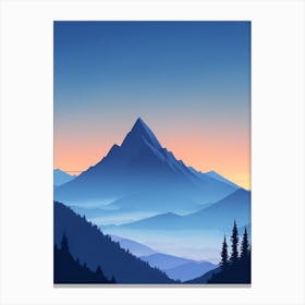 Misty Mountains Vertical Composition In Blue Tone 166 Canvas Print