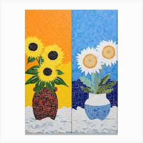 Sunflowers In Vases 1 Canvas Print
