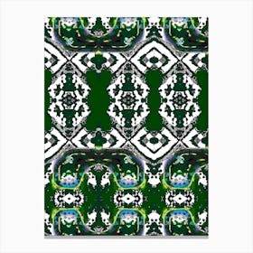 Abstract Pattern In Green And White Canvas Print