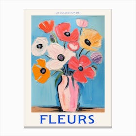 French Flower Poster Anemone Canvas Print