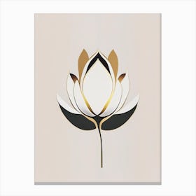 American Lotus Retro Minimal 7 Canvas Print