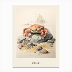 Beatrix Potter Inspired  Animal Watercolour Crab 1 Canvas Print